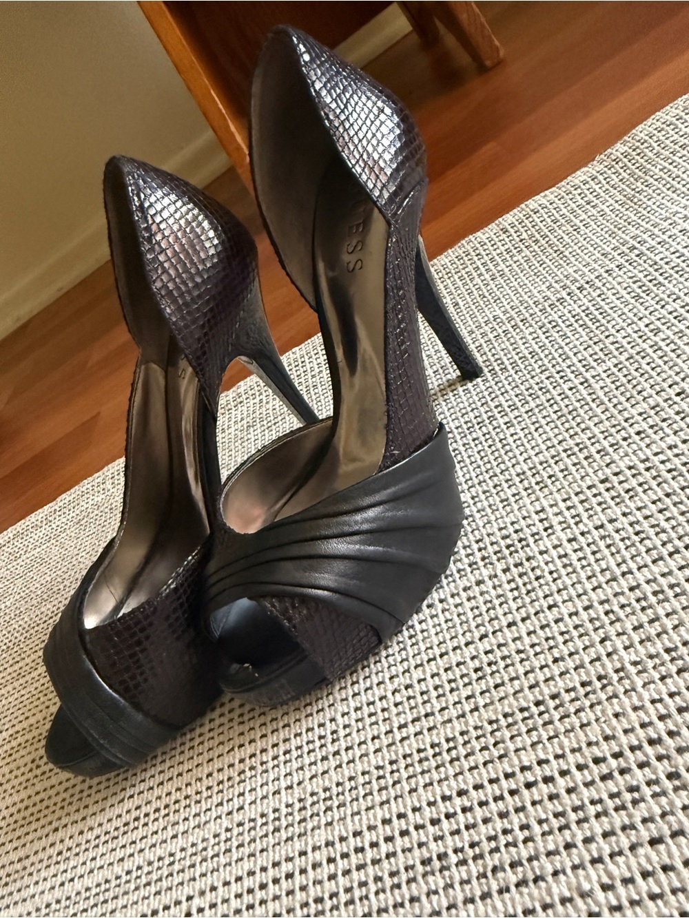 Guess Black Open-Toe D'Orsay High Heels